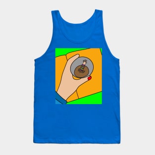 Coffee Cup Bathing Drinking Crazy Tank Top